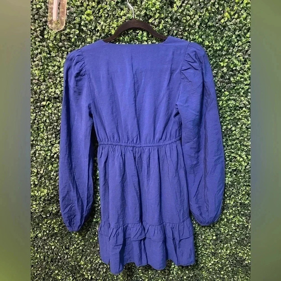 NWT - Abercrombie & Fitch Long-Sleeve Babydoll Ruffle Mini Dress - Size XXS - Picture 7 of 9